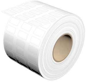Polyester Label, (L x W) 17 x 9 mm, white, Roll with 1 pcs