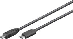 USB 2.0 Adapter cable, USB plug type C to mini USB plug type B, 1 m, black