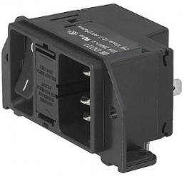 Plug C14, 3 pole, screw mounting, plug-in connection, black, DD21.0121.1110
