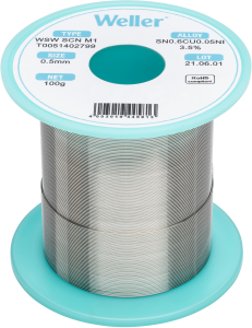Solder wire, lead-free, Sn0.6Cu0.05Ni3.5, Ø 0.5 mm, 100 g