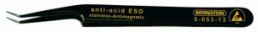 ESD SMD tweezers, uninsulated, antimagnetic, stainless steel, 110 mm, 5-053-13
