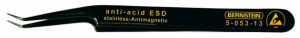 ESD SMD tweezers, uninsulated, antimagnetic, stainless steel, 110 mm, 5-053-13