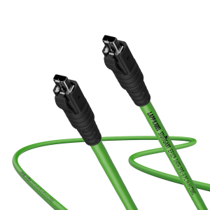 Ethernet cable, SPE cable plug, straight to SPE cable plug, straight, Cat 6A, TPE, 1.5 m, green