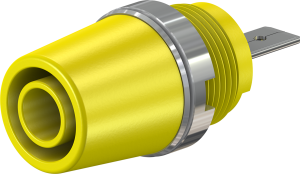 4 mm socket, flat plug connection, mounting Ø 12.2 mm, CAT II, yellow, 23.3110-24