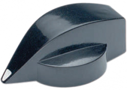 Pointer knob, 6 mm, plastic, black, Ø 23 mm, A1321860