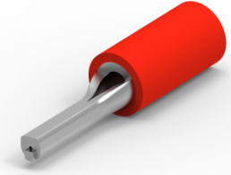 Insulated pin cable lug, 0.3-1.42 mm², AWG 22-16, red