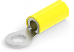 Insulated ring cable lug, 3.0-6.0 mm², AWG 12 to 10, 6.7 mm, M5, yellow