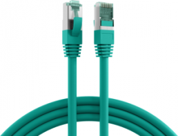 Patch cable, RJ45 plug, straight to RJ45 plug, straight, Cat 6A, S/FTP, LSZH, 2 m, green