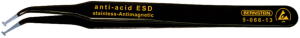 ESD SMD tweezers, uninsulated, antimagnetic, stainless steel, 120 mm, 5-066-13