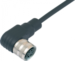 Sensor actuator cable, M16-cable socket, angled to open end, 12 pole, 2 m, PUR, black, 3 A, 79 6230 200 12