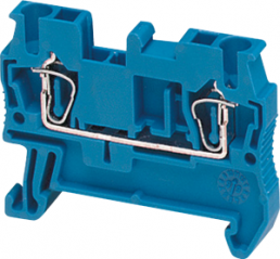 Terminal block, 2 pole, 0.2-2.5 mm², clamping points: 2, blue, spring balancer connection, 24 A
