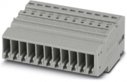COMBI jack, push-in connection, 0.14-4.0 mm², 11 pole, 24 A, 6 kV, gray, 3000665