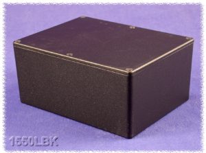 Aluminum die cast enclosure, (L x W x H) 165 x 128 x 72 mm, black (RAL 9005), IP54, 1550LBK