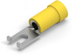 Insulated forked cable lug, 2.62-6.64 mm², AWG 12 to 10, M3.5, yellow