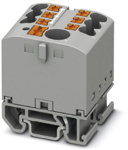 Distribution block, push-in connection, 0.14-4.0 mm², 7 pole, 24 A, 8 kV, gray, 3274166