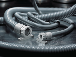 Spiral protective hose, inside Ø 48 mm, outside Ø 56 mm, BR 56 mm, PVC, gray