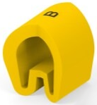 PVC cable maker, inscribable, (L x W x H) 4.75 x 4.5 x 4.85 mm, max. bundle Ø 4.7 mm, yellow, EC0646-000
