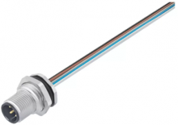 Sensor actuator cable, M12-flange plug, straight to open end, 5 pole, 0.2 m, 4 A, 09 3441 116 05