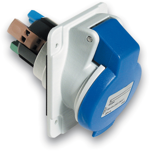 CEE surface-mounted socket, 4 pole, 32 A/200-250 V, blue, IP44, PKY32F424