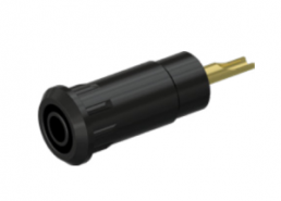 2 mm panel socket, round plug connection, mounting Ø 10.5 mm, black, 65.3331-21