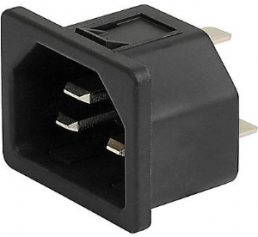 Plug C22, snap-in, solder connection, black, 6173.0049