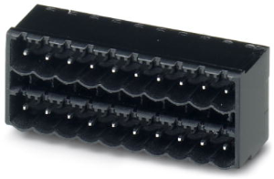 Pin header, 15 pole, pitch 5.08 mm, angled, black, 1753268