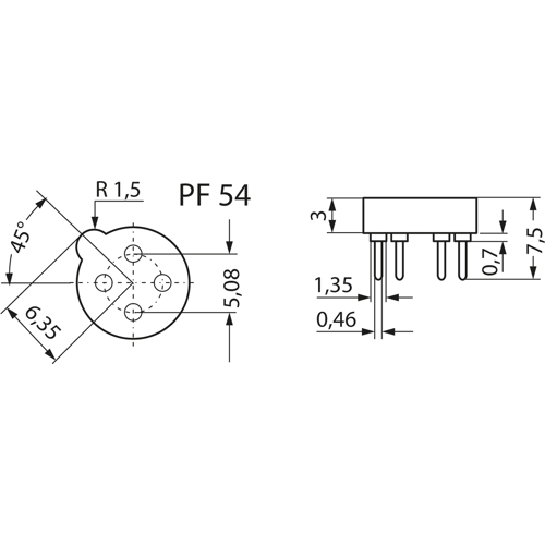 PF 54 G Fischer Elektronik Semiconductor Sockets, Holders Image 2