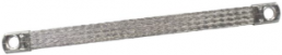 Ground strap, assembled, copper, tin-plated, 10 mm², (L x W) 220 x 15.5 mm, hole Ø M6, 4571126
