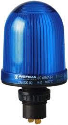 Continuous light, Ø 57 mm, blue, 12-48 V AC/DC, BA15d, IP65