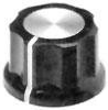 Button, cylindrical, Ø 38.1 mm, (H) 17.6 mm, black, for rotary switch, 4-1437624-7