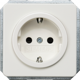 German schuko-style socket, white, 16 A/250 V, Germany, IP20, 5UB1405