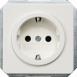 German schuko-style socket, white, 16 A/250 V, Germany, IP20, 5UB1405-0KK