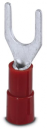 Insulated forked cable lug, 0.5-1.5 mm², AWG 20 to 16, M5, red