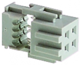 Female connector, 4 pole, 0.1 A/25 V, (L x W x H) 7 x 9.55 x 10.6 mm, light gray, for signal lamp, 5.92.025.368/0000