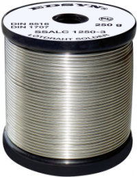 Solder wire, lead-free, SAC (Sn99Ag0.3Cu0.7), Ø 1 mm, 250 g