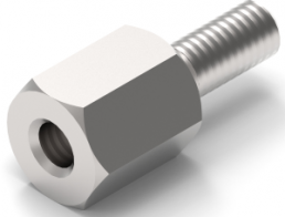 Hexagonal spacer bolt, External/Internal Thread, M2.5/M2.5, 9 mm, brass