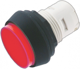 Pushbutton, illuminable, groping, waistband round, red, front ring black, mounting Ø 16.2 mm, 1.30.070.071/1306