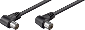 Coaxial Cable, IEC plug (angled) to IEC socket (angled), 75 Ω, RG-59, 1.5 m, 11525