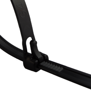 Cable tie, releasable, polyamide, (L x W) 200 x 4.5 mm, bundle-Ø 50 mm, black, -40 to 85 °C