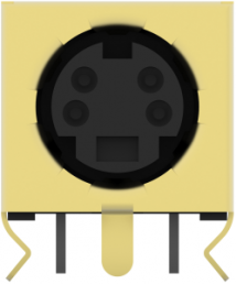 Panel socket, 4 pole, solder connection, angled, 5749264-1