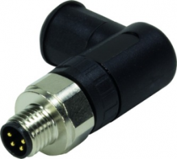 Plug, M8, 3 pole, screw connection, screw locking, angled, 21023593301