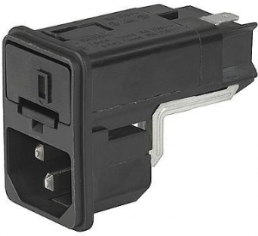 Combination element C14, 3 pole, snap-in, plug-in connection, black, 4303.0062