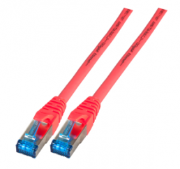Patch cable, RJ45 plug, straight to RJ45 plug, straight, Cat 6A, S/FTP, LSZH, 7.5 m, red