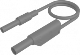 Measuring lead with (4 mm plug, straight) to (4 mm socket, straight), 1 m, gray, PVC, 2.5 mm², CAT II
