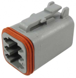 Socket, unequipped, 6 pole, straight, 2 rows, gray, DT06-6S-C015