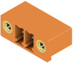Pin header, 2 pole, pitch 3.81 mm, angled, orange, 1038040000