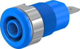 4 mm socket, flat plug connection, mounting Ø 12.2 mm, CAT III, blue, 49.7044-23
