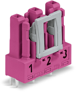 Socket, 3 pole, spring-clamp connection, pink, 770-883/082-000