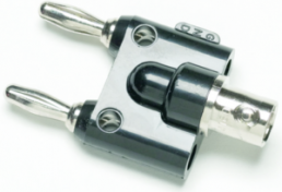 Coaxial adapter, 2 x 4 mm plug to BNC socket, straight, BP881