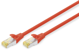 Patch cable, RJ45 plug, straight to RJ45 plug, straight, Cat 6A, S/FTP, LSZH, 7 m, red